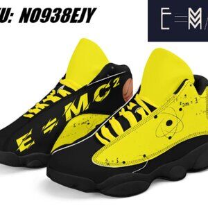 E=M/C2 Ballers Edition Men's Yellow PU Leather Basketball Shoes sneakers active